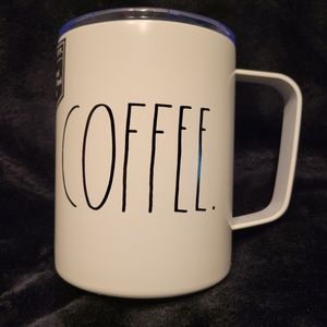 Rae Dunn COFFEE Insulated Mug with Handle and Lid